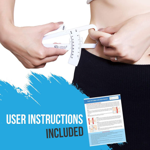 Body Fat Caliper - Skinfold Caliper - Check Your Fat Percentage at Home without Anyone's Help - Body Fat Charts and Instructions Included...