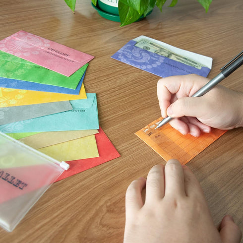 L LIKED Budget Envelopes for Cash System –Includes 1 Plastic Zip Envelope & 12 Expense, Budget Envelopes for Cash Budgeting and Saving, Tear and W...
