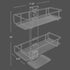 BATHBEYOND Shower Caddy Suction Cup Tier Shower Shelf - Adjustable Shower Caddy 400 Stainless Steel No-Drilling and Extra Adhesive Sticker for Mor...