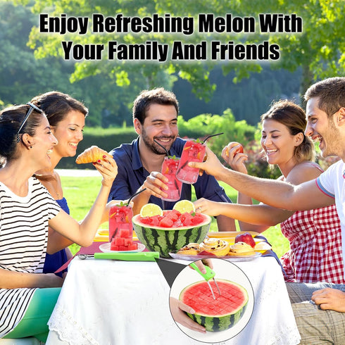 Premium Watermelon Cutter - 3 in 1 Watermelon Cutter Slicer Tool - Foldable Watermelon Slicer - Fruit Cutter for Kitchen Gadgets - Stainless Steel...