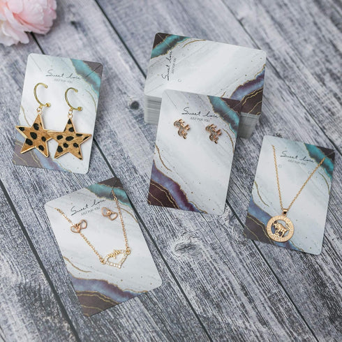 Necklace Card Earring Cards for Display Jewelry Display Hanging Card 3.5"x2.3" 100Pack...