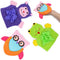 Bath Sponge Loofah for Kids Toddler Shower Kit, 3pcs Cartoon Animal Shapes, Stay Clean Bath Towel, Bathroom Kitchen Cleaning Sponges for Dishwashi...