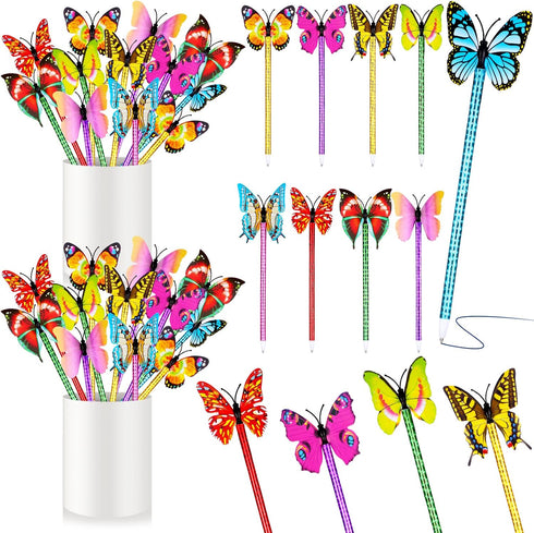 36 Pcs Flower and Butterfly Pens Bulk Ballpoint Pens Butterfly Office Writing Supplies Floral Party Writing Pen Gifts for Home Classroom Back to S...