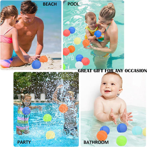 7/14/28 PC Reusable Water Balloons for Kids Adults, Silicone Refillable Water Balloons Self Sealing Water Balloons Quick Fill for Boys Girls Outdo...