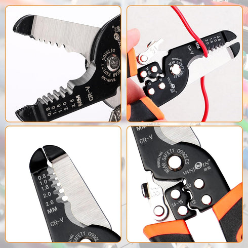 Wire Stripper with Cutter and Crimper, Professional Crimping/Stripping tool/Multi-Tool, twist/cutting/wire Hand Tool, Stripping for AWG 10-20(Wire...