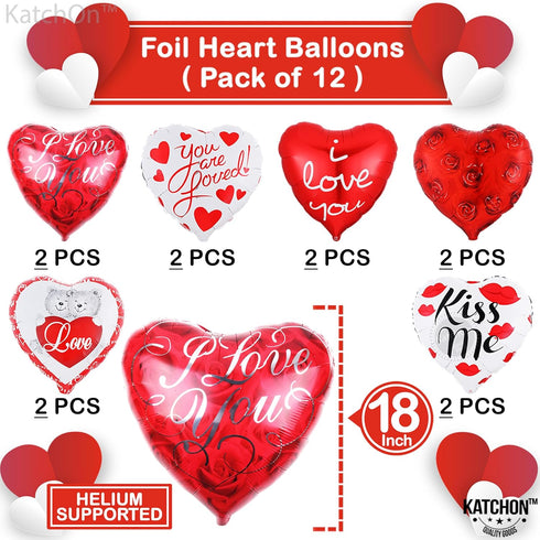 KatchOn Big Teddy Bear Balloons Set - 40 Inch, Pack of 13 | I Love You Balloons for Love, Anniversary, Romantic Special Night | Engagement Party D...