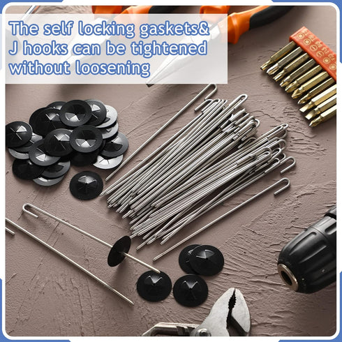 Solar Panel Guard Clips Animal Guard Fastener Clips Solar Panel Animal Guard Roll Kit Stainless Steel Fastener Clips for Solar Panel Bird Wire Pig...