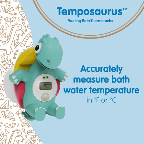 Dr. Brown's CleanUp Temposaurus Floating Bath Thermometer for Accurately Measuring Baby’s Bath Water Temperature, BPA Free...
