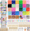 Dulzod 4800Pcs Clay Beads for Jewelry Making Bracelet Kit,Flat Round Polymer Heishi Clay Beads with Pendant and Jump Rings Letter Beads for Bracel...