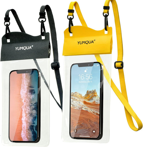 Large Waterproof Phone Pouch 2 Pack, IPX8 Waterproof Cell Phone Case Dry Bag Compatible with iPhone 15 14 13 12 Pro Max, Galaxy S23 Ultra S22 Pixe...