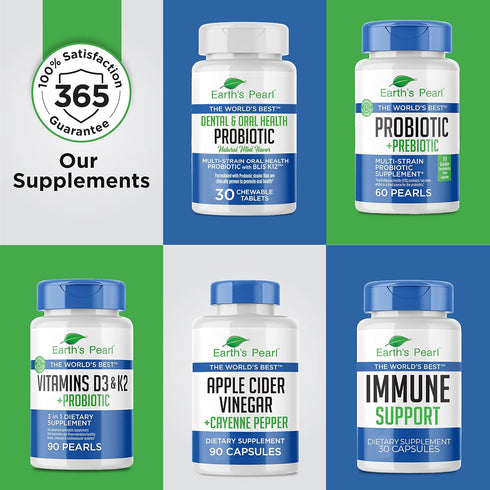 Earth's Pearl Dental Probiotic with BLIS K12 - Oral Probiotics for Oral Health with Mint Flavor - 30-Day Supply of Dental Probiotics for Bad Breat...