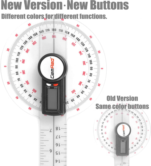 GemRed 12" Digital Goniometer for Joint Range of Motion ROM Measurement(GR311 New Version)...