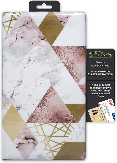 Car Insurance Wallet - Premium Document Holder with 6 Pockets, Marble, Waterproof, Unisex-Adults...