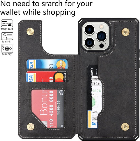 Cavor for iPhone 11 Pro Max Case with Card Holder,Wallet Case with Credit Card Holders for iPhone11ProMax Phone Case,PU Leather Kickstand Case[Wri...