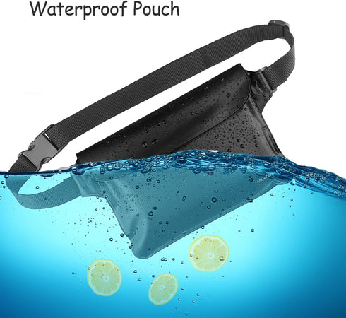 Waterproof Waist Pouch 2-Pack | Beach Accessories Dry Bag Waterproof Fanny Pack for Swimming Snorkeling Sailing Kayaking Beach Pool Water Parks | ...