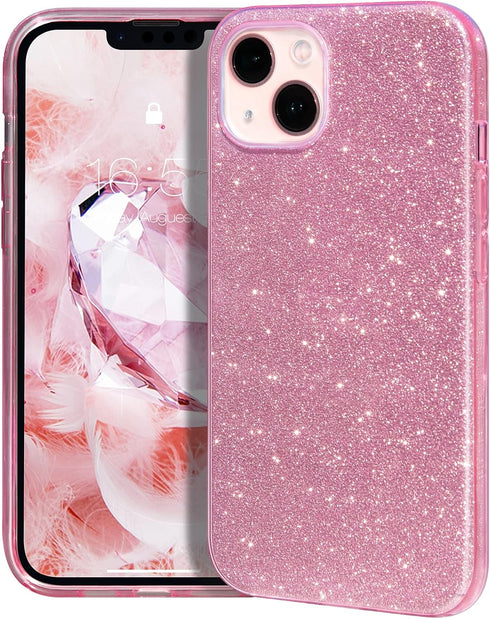MATEPROX Compatible with iPhone 13 mini case,iPhone 12 Mini Cases Bling Sparkle Cute Girls Women Protective Case(Pink)...