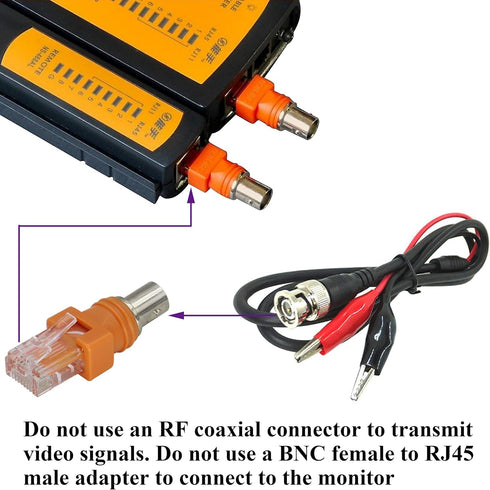 BNC Female RJ45 Male RF coaxial Adapter,only Used for Analyzer,Tester,line Meter and Other Test Equipment for Testing,can not Transmit Video and C...