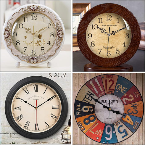 6 Pieces Clock Mechanism Replacement Kit with 9 Pack Clock Hands, Silent Sweep Clock Motor Kit Battery Operated for Clock Repair DIY Replacement, ...