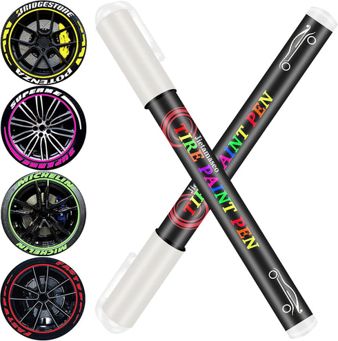 Paint Pen For Car Tires - White Tire Paint Pen? Waterproof Tire Marker Lettering Paint Pen, Allows You To Get The Real Professional Look Of Car Ti...