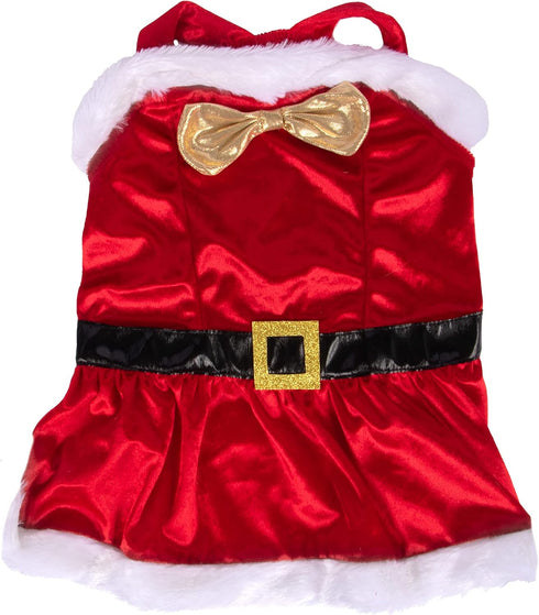 Doggy Parton Red Faux Fur Trimmed Dollys Little Holiday Dress for Pets, Large...
