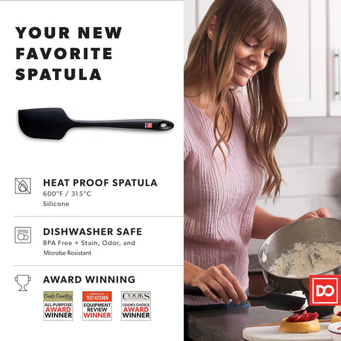 DI ORO Silicone Spatula - 600°F Heat-Resistant Rubber Kitchen Spatula for Baking, Scraping, & Mixing - BPA Free Nonstick Cookware Safe Flexible Ut...