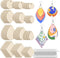 wexpw 320 Pieces Unfinished Wooden Earrings Blank Wood for Earring Pieces 4 Shapes for Wooden Earring with 100pcs Earring Hooks &100pcs Jump Rings...