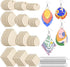 wexpw 320 Pieces Unfinished Wooden Earrings Blank Wood for Earring Pieces 4 Shapes for Wooden Earring with 100pcs Earring Hooks &100pcs Jump Rings...