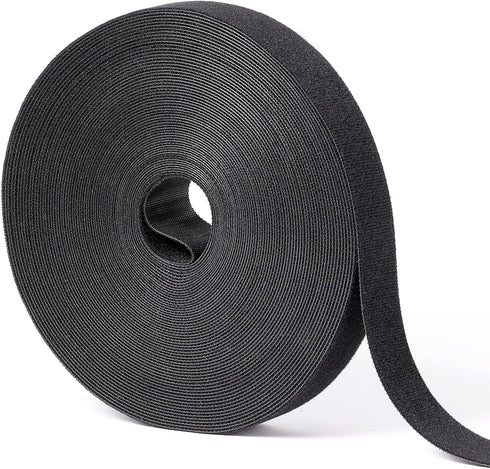 1 in x 60 ft Hook and Loop Roll | Double-Sided Strips, Self-Gripping Straps | Reusable Multi-Purpose Wrap Fasteners for Home, Office, Data Center,...