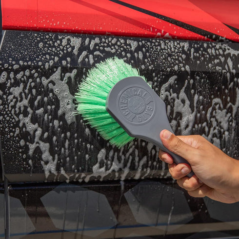 Chemical Guys ACCG08 Wheelie All Exterior Surface and Wheel Brush (Safe for Cars, Trucks, SUVs, RVs, Motorcycles, & More) Green...