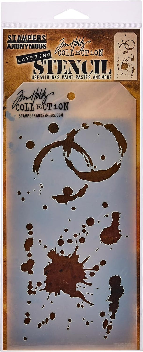 Stampers Anonymous Tim Holtz Layered Stencil 4.125"X8.5", Splatters...