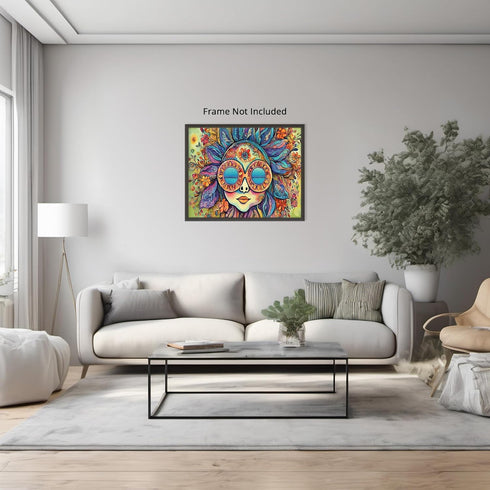 Posterizer 1 pcs- psychedelic funky hippie colorful person 1-Fantasy & Fiction Art-Retro Art- Living Room Bedroom Decor- unframed wall art...