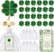 72 Pcs St. Patrick's Day Clover Lapel Pins Include Four Leaf Clover Lapel Pin Brooches with Blessing Cards and Organza Gift Bags Irish Four Leaf C...