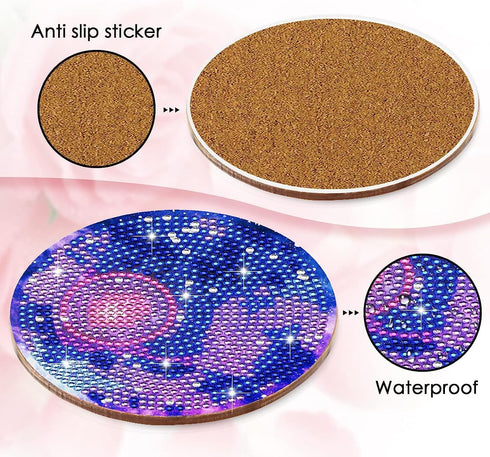 Uniqcasa Diamond Painting Coasters 6 pcs Nebula and Galaxy Diamond Art Painting Coasters Kits with Holder,DIY Diamond Coaster Art Crafts Supplies ...