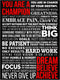A Champion's Mantra Motivational Poster - 12 x 16 Unframed Cardstock Print - Inspirational Wall Art Décor For Bedroom, Office, Gym...
