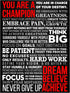 A Champion's Mantra Motivational Poster - 12 x 16 Unframed Cardstock Print - Inspirational Wall Art Décor For Bedroom, Office, Gym...