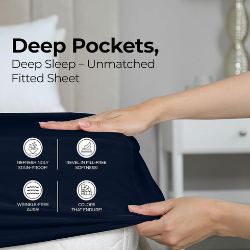 Utopia Bedding Queen Fitted Sheet - Bottom Sheet - Deep Pocket - Soft Microfiber - Shrinkage and Fade Resistant - Easy Care -1 Fitted Sheet Only (...