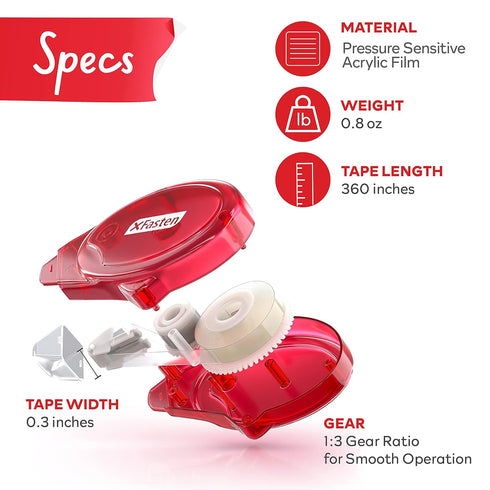 Adhesive Roller for Scrapbooking, 8mm x 30ft 8-Pack Double Sided Glue Tape Roller, Scrapbook Supplies for Adults, Photo Tape for Scrapbooking-XFas...