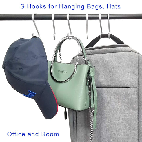 Aluminum S Hooks, Versatility S-Hooks Coffee Cup Hooks for Hanging Coffee Mugs, Kitchen Pot and Pans, Grill Utensils, Plants, 12 Pack Matte Finish...