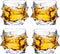 12 oz Hand Blown Crystal Whiskey Glasses Set of 4, Unique Cognac Glass, Heavy Thick Bottom Bar Glass for Scotch Bourbon Rum Gin Water Cocktail,Gif...