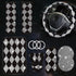 11 Pcs Bling Car Accessories Set for Women,Bling Steering Wheel Cover Universal Fit 15 Inch,Rhinestone Center Console Cover,Sparkling Seat Belt Sh...