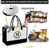 BeeGreen Monogram Initial Canvas Bag with Inner Zipper Pocket Embroidery Personalized Tote for Mom Teacher Friend...