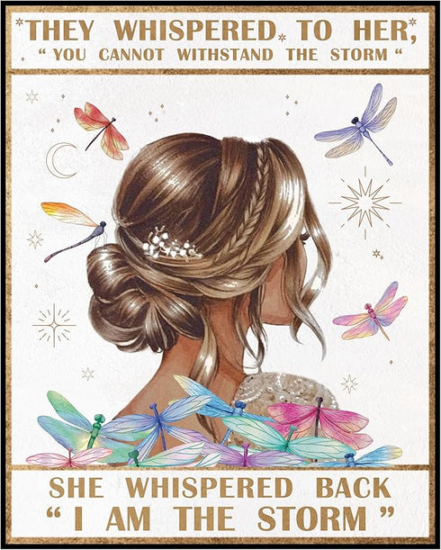 Posterizer 1 pcs-I Am The Storm- motivating feminine art-Motivational & Inspirational Art-Gifts for Women-decor for Girls, Teens Bedroom- UNFRAMED...