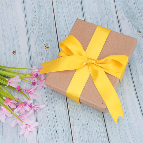 Livder Double Face Satin Ribbon Roll, 1 inch Wide 50 Yard Length (Yellow)...