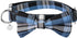 Dashin' Dogz Large Blue Bowtie Dog Collar with Detachable Bow Tie for Girl or Boy Dogs Comfortable Plaid Pattern, Fully Adjustable, Great Pet Gift...