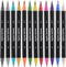 Metallic Marker Pens - Dual Tip Brush and Fine Point Pens for DIY Album, Black Cards, Rock Painting, Card Making, Scrapbooking, Fabric, Metal, Cer...
