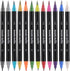 Metallic Marker Pens - Dual Tip Brush and Fine Point Pens for DIY Album, Black Cards, Rock Painting, Card Making, Scrapbooking, Fabric, Metal, Cer...