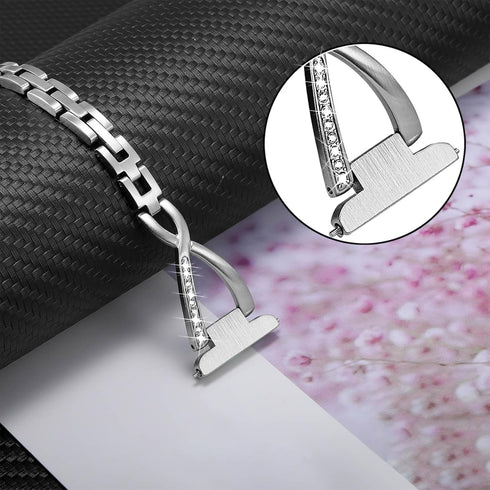 TRUMiRR Women Band for Galaxy Watch 7 6 5 4 40mm 44mm, Bling Diamond & Stainless Steel Watchband Quick Release Strap Jewelry Wristband for Samsung...