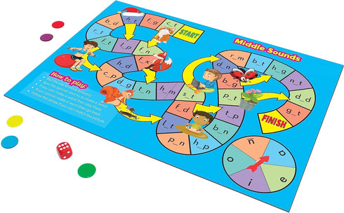 Junior Learning Phonics Board Games Set, 6 Counters, Ages 4-5, Language Skills, Pre K-K, Medium...