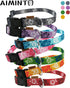 Dog Collar, Cute Floral Pattern, Soft and Adjustable Collar with Quick Release Buckle (XS (Neck 9-13", Width 3/8"), Hawaiian Blue)...