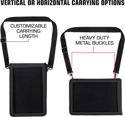 USA GEAR 10 inch Tablet Case - Tablet Holder with Shoulder Strap Compatible with Apple iPad 2019 and 2018, Samsung Galaxy Tab A 10.1, Tab S3, Tab ...